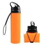 Collapsible Water Bottle - 600ML - Travel Bottle For Outdoors - seasonBlack