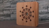 Valentines GIFT - Heart Shape 3D Wooden Bedside Lamp - seasonBlack