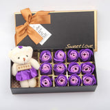 Valentines GIFT for Her - Romantic Scented Bath Rose Petals with Little Bear - seasonBlack