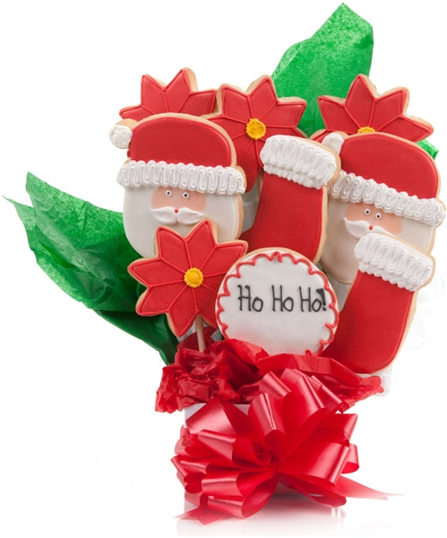 HoHoHo Jolly Santa Cookie Bouquet 9 Pc