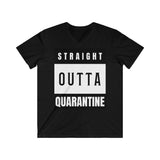 Straight Outta Quarantine V-Neck Tee - seasonBlack