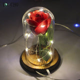Valentines GIFT for Her - LED Flashing Rose in a Glass - seasonBlack