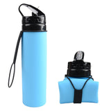 Collapsible Water Bottle - 600ML - Travel Bottle For Outdoors - seasonBlack
