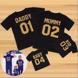 Dad Mum Baby T-shirts Outerwear Number