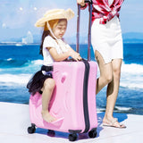 2-in-1 Travel Suitcase - Kids Pony Trolley Luggage - 3 kgs - seasonBlack