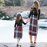Casual Mother & Daughter Plaid Outfit