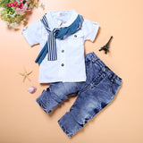 BABY BOY CASUAL CLOTHES  T-SHIRT+SCARF+JEANS