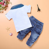 BABY BOY CASUAL CLOTHES  T-SHIRT+SCARF+JEANS