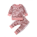 Toddler Girl Velvet Sweatshirt Set