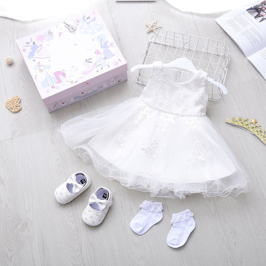 Newborn's Princess Birthday Dress Set in Gift Box