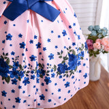 Kid's Designer Floral Dress with Bow Waistband