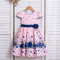 Kid's Designer Floral Dress with Bow Waistband