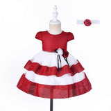 Baby Girl's Designer Party Dress - Red & White