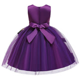 Girl's Embroidered Sequin Dress - Purple