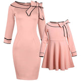 Mother And Daughter Bow Pink Dress