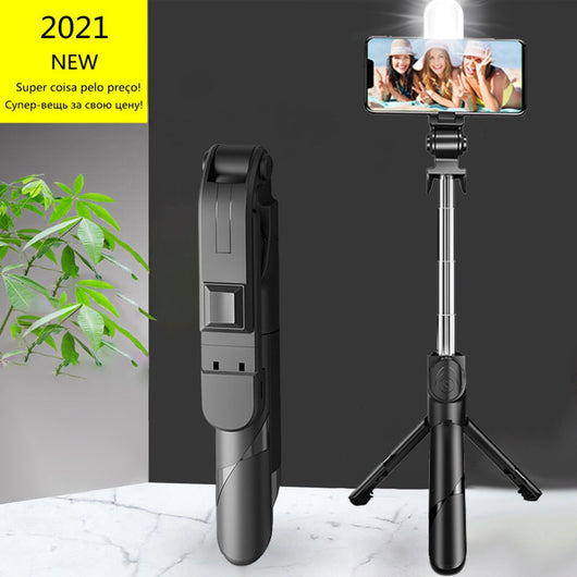 hongersnood smokkel Eerste 2021 NEW Bluetooth Wireless Selfie Stick Mini Tripod Extendable Monopod  with fill light Remote shutter For IOS Android phone – SeasonBlack