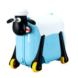 Kids Trolley Carry on Luggage 18" - Shaun-the-Sheep Ride on Suitcase - 1.5 Kgs - seasonBlack