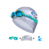Kids 3-in-1 Swimming Pool Combo - Cap/Goggle/Ear-Nose plugs - seasonBlack
