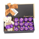 Valentines GIFT for Her - Romantic Scented Bath Rose Petals with Little Bear - seasonBlack