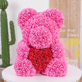 Valentines Day Gift - Forever Lasting Rose Bear, Bunny & Dog - seasonBlack