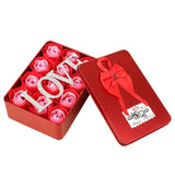 Valentines Day 12 pcs Scented Flowers Roses+ Iron Storage Box Gift - seasonBlack